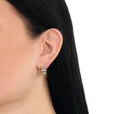 AMOR women's hoop earrings, stainless steel with silver and gold IP plating, view 2