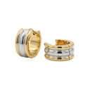 AMOR women's hoop earrings, stainless steel with silver and gold IP plating, main image