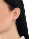 AMOR women's hoop earrings, stainless steel with silver and gold IP plating, view 2