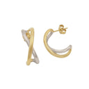 AMOR women's hoop earrings, stainless steel with silver and gold IP plating, view 3