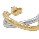 AMOR women's hoop earrings, stainless steel with silver and gold IP plating, view 4