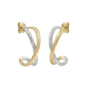 AMOR women's hoop earrings, stainless steel with silver and gold IP plating, view 5