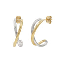 AMOR women's hoop earrings, stainless steel with silver and gold IP plating, main image