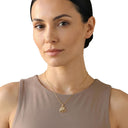 AMOR women's pendant necklace, gold-plated 925 sterling silver, worn by model