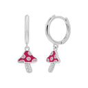 PRINZESSIN LILLIFEE girls' mushroom hoop earrings in 925 sterling silver