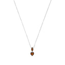 AMOR Halskette Damen, 925 Silber rhodiniert, Motiv Herz, Glas braun, Hauptbild