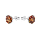 AMOR Ohrring (Ohrstecker) Damen, 925 Silber rhodiniert, Zirkonia braun, Ansicht 4