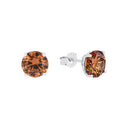 AMOR Ohrring (Ohrstecker) Damen, 925 Silber rhodiniert, Zirkonia braun, Hauptbild