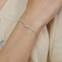 AMOR Armband Damen, 925 Silber rhodiniert, Zirkonia weiß, am Model