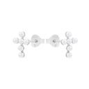 AMOR Ohrring (Ohrstecker) Damen, 925 Silber rhodiniert, Motiv Kreuz, Ansicht 4