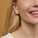 AMOR Ohrring (Ohrstecker) Damen, 925 Silber rhodiniert, Zirkonia weiß, am Model
