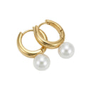 AMOR women's hoop earrings, stainless steel with gold IP plating, view 3