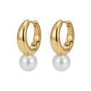 AMOR women's hoop earrings, stainless steel with gold IP plating, view 5