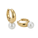 AMOR women's hoop earrings, stainless steel with gold IP plating, main image