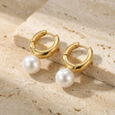 AMOR women's hoop earrings, stainless steel with gold IP plating, view 6