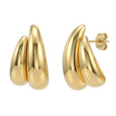 AMOR women's hoop earrings, stainless steel with gold IP plating, main image