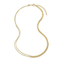 NOELANI women's curb and ball chain necklace in stainless steel