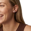 AMOR women's stud earrings, rhodium-plated 925 sterling silver, view 1