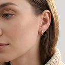 NOELANI women's hoop earrings, stainless steel with gold IP plating, view 2