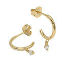 Women's charm hoop earrings, view 3