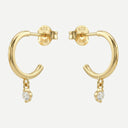 Women's charm hoop earrings, view 5