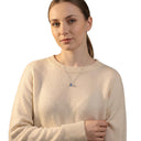 Women's pendant necklace, worn by model