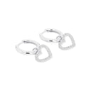 TOM TAILOR women's heart hoop earrings in 925 sterling silver