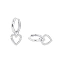 TOM TAILOR women's heart hoop earrings in 925 sterling silver