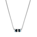 TOM TAILOR men's necklace, stainless steel with black IP plating, blue, main image