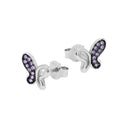 TOM TAILOR girls' butterfly stud earrings in 925 sterling silver