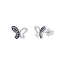 TOM TAILOR girls' butterfly stud earrings in 925 sterling silver