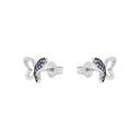 TOM TAILOR girls' butterfly stud earrings in 925 sterling silver
