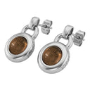 JOOP! Ohrring (Ohrhänger) Damen, Edelstahl IP silber, Glas braun, Ansicht 3