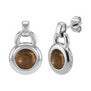 JOOP! Ohrring (Ohrhänger) Damen, Edelstahl IP silber, Glas braun, Hauptbild