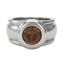 JOOP! Ring Damen, Edelstahl IP silber, Glas braun, Ansicht 3