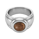 JOOP! Ring Damen, Edelstahl IP silber, Glas braun, Ansicht 4