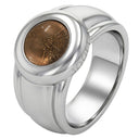 JOOP! Ring Damen, Edelstahl IP silber, Glas braun, Hauptbild