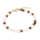 NOELANI Armband Damen, Edelstahl IP gold, Tigerauge braun, Ansicht 3