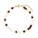 NOELANI Armband Damen, Edelstahl IP gold, Tigerauge braun, Hauptbild
