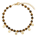 NOELANI Armband Damen, Edelstahl IP gold, Tigerauge braun, Hauptbild