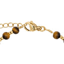 NOELANI Armband Damen, Edelstahl IP gold, Tigerauge braun, Verschluss