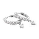 NOELANI Ohrring (Creolen) Damen, 925 Silber rhodiniert, Zirkonia weiß, Ansicht 4