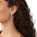NOELANI Ohrring (Creolen) Damen, Edelstahl IP silber, Zirkonia weiß, Ansicht 2