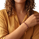 NOELANI Armband Damen, Edelstahl IP gold, Schmuckstein lila, Ansicht 2