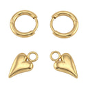 AMOR Ohrring (Creolen) Damen, Edelstahl IP gold, Motiv Herz, Ansicht 5