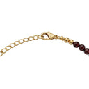 AMOR Armband Damen, Edelstahl IP gold, Granat rot, Verschluss