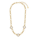 KILIAN KERNER unisex fancy chain necklace in stainless steel, gold IP plating, view 3