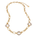 KILIAN KERNER unisex fancy chain necklace in stainless steel, gold IP plating, view 4
