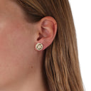 KILIAN KERNER unisex stud earrings in stainless steel, gold IP plating, view 2