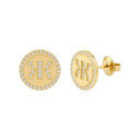 KILIAN KERNER unisex stud earrings in stainless steel, gold IP plating, main image